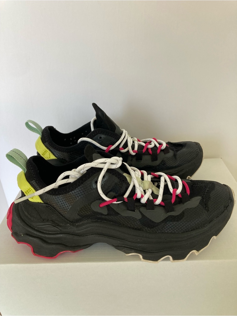 Sorel Kinetic Breakthru Tech Lace Sneakers Black with Pink and Lime Accents